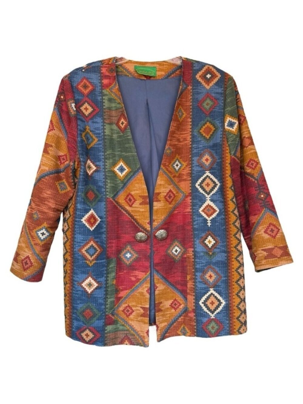 Vintage 90s Western Aztec Southwestern Blazer Jacket Size Large XL